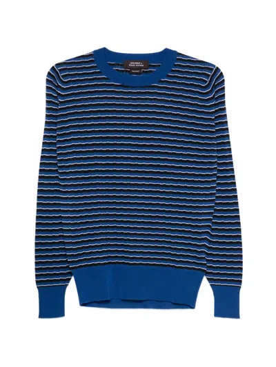 Wales Bonner X John Smedley Striped T-shirt In Blue