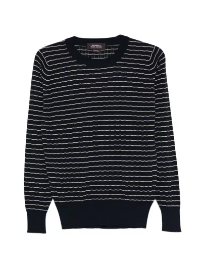 Wales Bonner X John Smedley Striped T-shirt In Brown