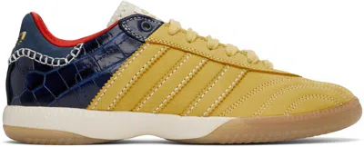 Wales Bonner Yellow & Navy Adidas Originals Edition Mn Samba Sneakers In St Fade Gold S14/st