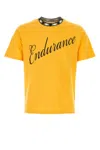 Wales Bonner Jersey Crew-neck T-shirt With Front Contrast Print In Turmeric
