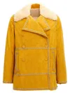 Wales Bonner Long-sleeved Leather Jacket In Yellow