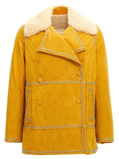 WALES BONNER YELLOW DOUBLE BREASTED JACKET