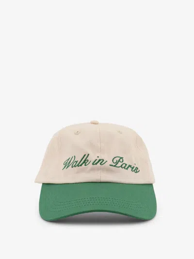 Walk In Paris Denim Hat With Embroidery On The Front In Brown