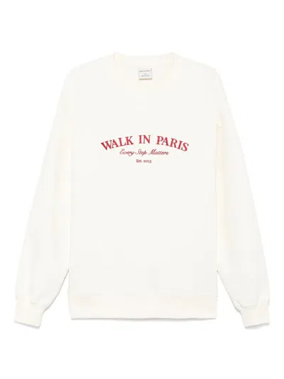 Walk In Paris Logo-embroidered Sweatshirt In Neutral