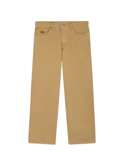 Walk In Paris Logo-embroidered Wide-leg Jeans In Multi
