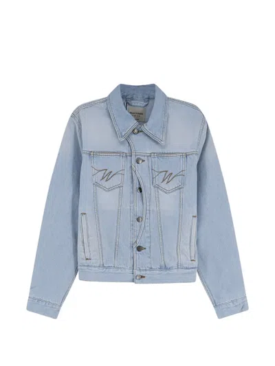 Walk In Paris Postman's Chest-pocket Denim Jacket In Blue