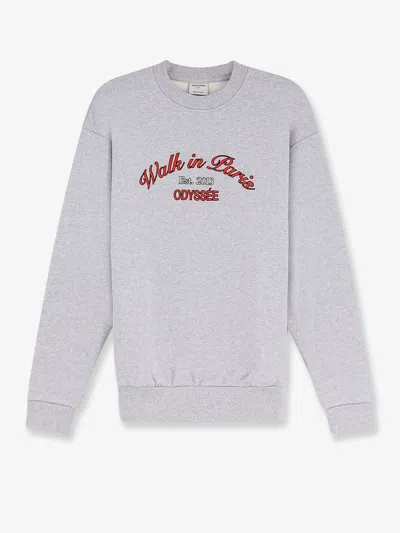 Walk In Paris Sweatshirt With Embroidered Logo On The Front In Gray