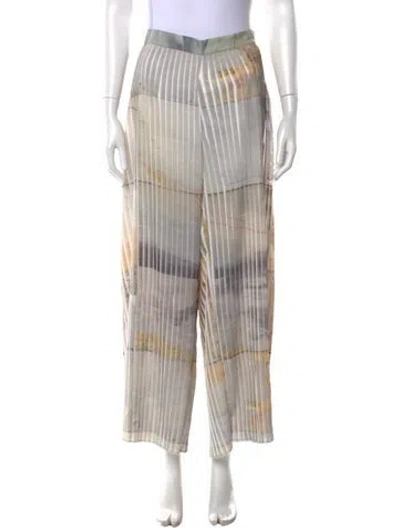 Pre-owned Walk Of Shame Printed Wide Leg Pants In Multi