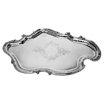 Pre-owned Walker & Hall Antique Rococo Style Sterling Silver Salver Platter Tray 1902