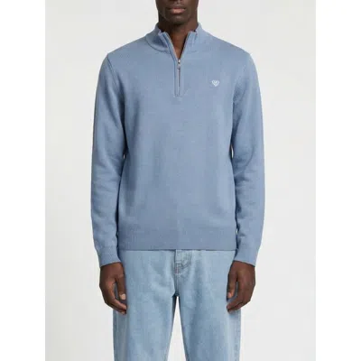 Walker & Hunt Huxley Quarter Zip Sweater In Blue