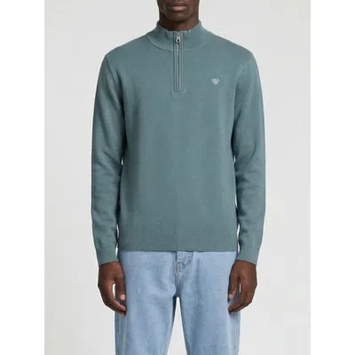 Walker & Hunt Huxley Quarter Zip Sweater In Green