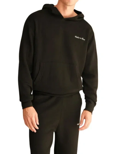 Walker & Hunt Merino Blend Knitted Hoodie In Black