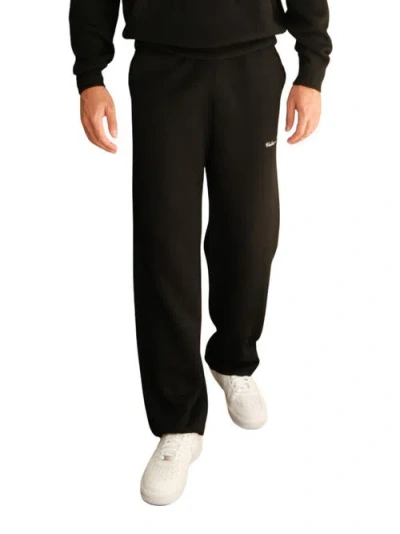 Walker & Hunt Merino Blend Knitted Sweatpants In Black