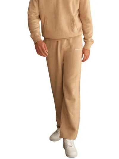 Walker & Hunt Merino Blend Knitted Sweatpants In Brown