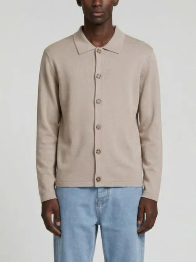 Walker & Hunt Milano Knit Button Front Cardigan In Neutral