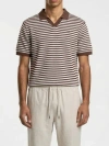 Walker & Hunt Milton Striped Polo Shirt In Brown
