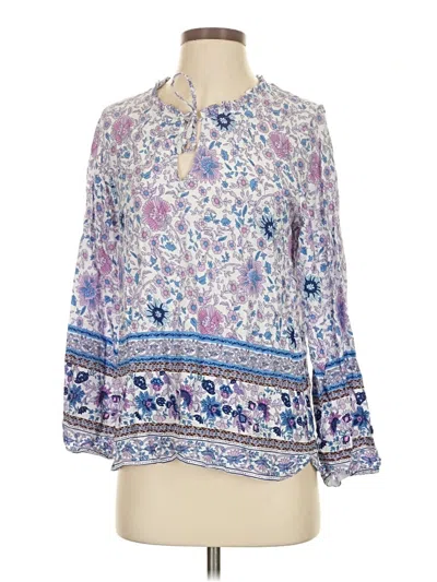 Pre-owned Walker & Wade 3/4 Sleeve Blouse In Blue