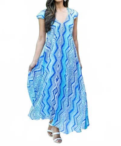Walker & Wade Aaliyah Dress In Blue Zig Zag In Multi