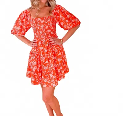 Walker & Wade Addy Dress In Orange Flower In Multi