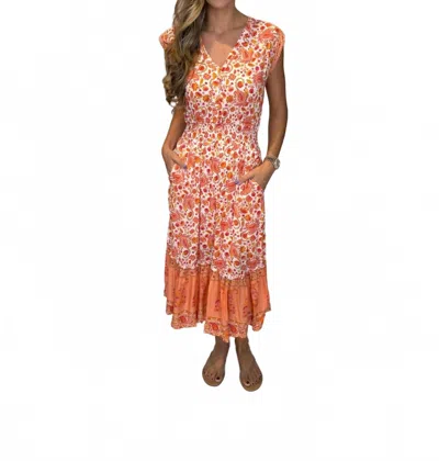 Walker & Wade Allison Dress In Tangerine Paisley In Orange