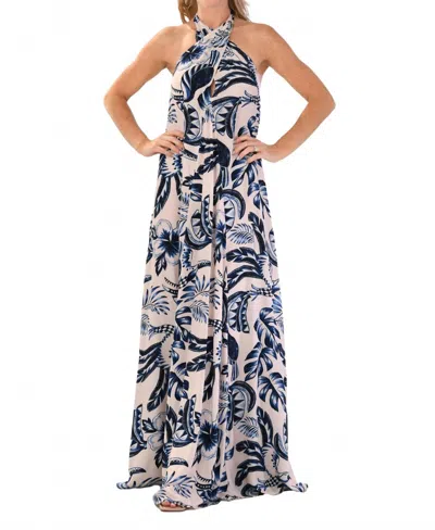 Walker & Wade Anguila Maxi Dress In Blue In Animal Print