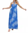 Walker & Wade Byron Bay Dress In Electric Blue Fern In Blue