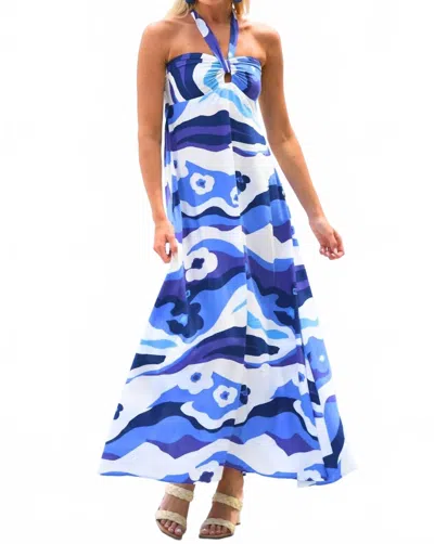 Walker & Wade Byron Bay Midi Dress In Blue Cloud In Multi