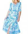 Walker & Wade Carrie Dress In Cobalt Multi Floral In Blue