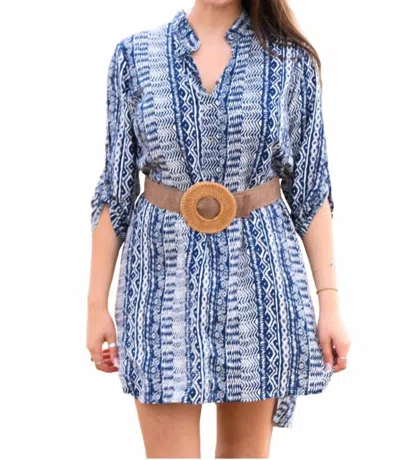 Walker & Wade Day Tripper Dress In Indigo Aztec In Blue