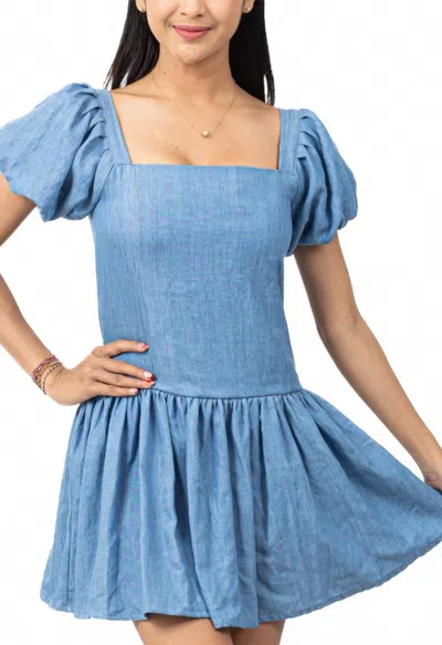 Walker & Wade Grace Denim Mini Dress In Blue
