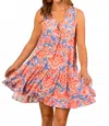 Walker & Wade Kaia Short Dress In Coral Reef Ikat In Multi