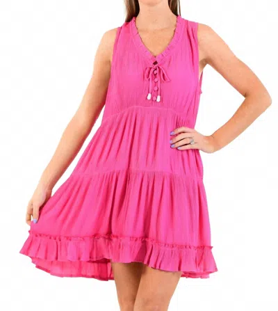 Walker & Wade Kaia Sleeveless Short Dress In Hot Pink