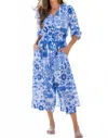 Walker & Wade Kelsey Dress In Indigo Ikat In Blue