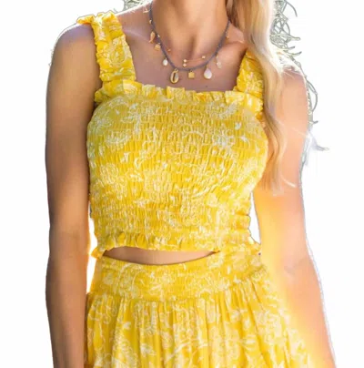 Walker & Wade Lexi Sleeveless Crop Top In Sunshine Yellow In Multi