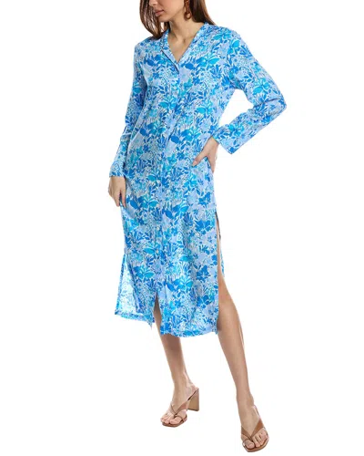 Walker & Wade Mandarin Shirtdress In Blue