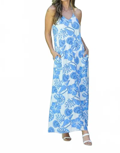 Walker & Wade Maui Dress In Blue Hibiscus