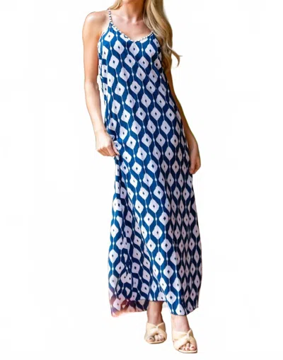 Walker & Wade Mozambique Dress In Navy Ikat In Multi