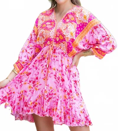 Walker & Wade Paloma Dress In Hot Pink In Multi
