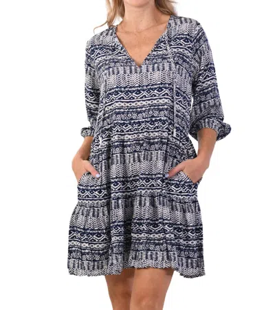 Walker & Wade Peyton Dress In Indigo Aztec In Multi