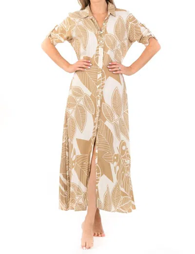 Walker & Wade Princess Dress In Natural Palm In Multi