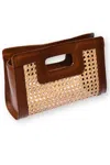 Walker & Wade Women's Wicker Clutch In Walnut In Brown