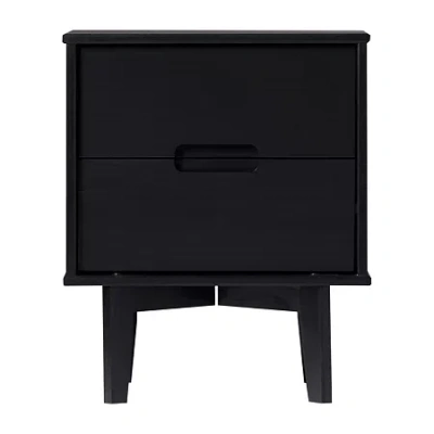 Walker Edison 2-drawer Groove Handle Nightstand In Black
