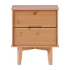 Walker Edison 2-drawer Groove Handle Solid Wood Nightstand In Brown