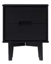 Walker Edison 2-drawer Groove Handle Solid Wood Nightstand In Black