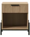 Walker Edison 24in Reeded Wood 1-drawer Nightstand In Brown