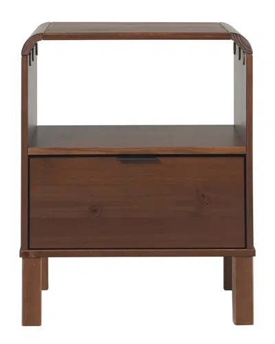 Walker Edison 24in Rounded Edge 1-drawer Nightstand In Brown