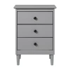 Walker Edison 3-drawer Solid Wood Nightstand In Gray