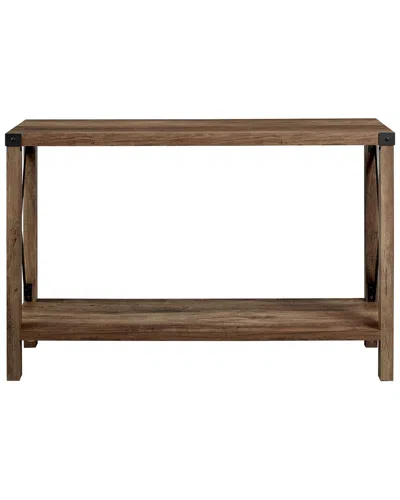 Walker Edison 46in Metal X Entry Table In Brown
