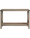 Walker Edison 46in Metal X Entry Table In Brown