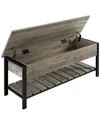 Walker Edison 48in Open-top Storage Bench With Shoe Shelf
